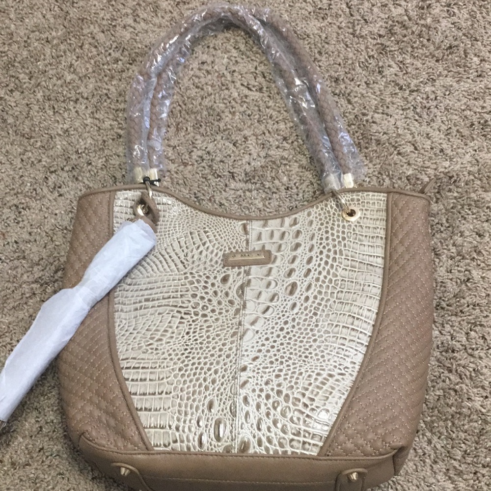 Madi Claire Genuine Leather & Snake Skin Purse